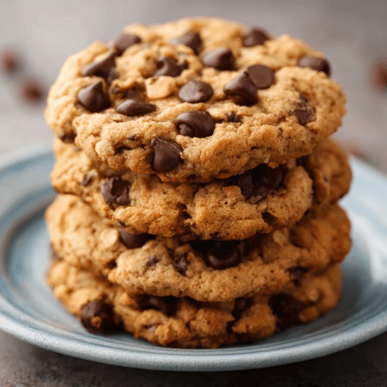 5-Ingredient Peanut Butter Oatmeal Chocolate Chip Cookies Recipe