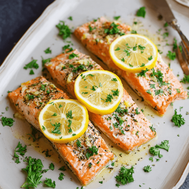 Baked Lemon Garlic Salmon Recipe
