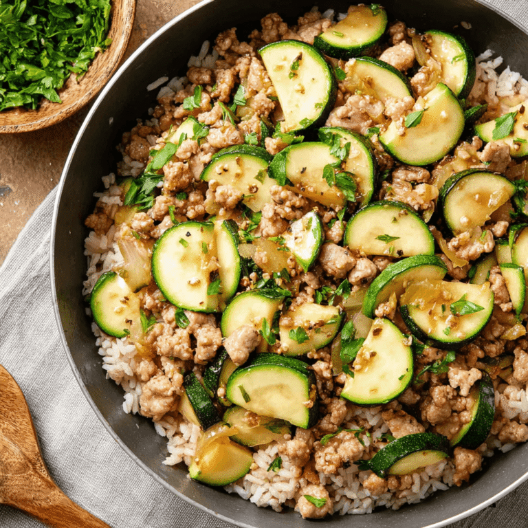 Ground Turkey Skillet with Zucchini & Rice Recipe