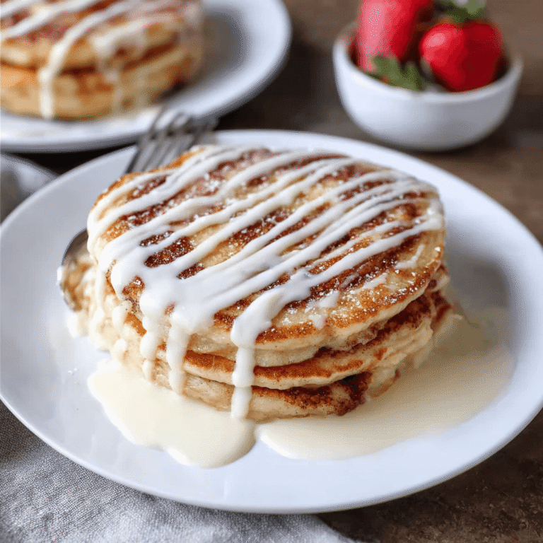 Fluffy Cinnamon Roll Pancakes Recipe