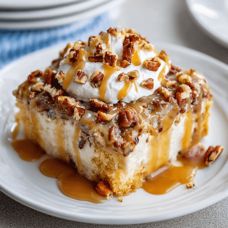 Butter Pecan Praline Poke Cake Recipe
