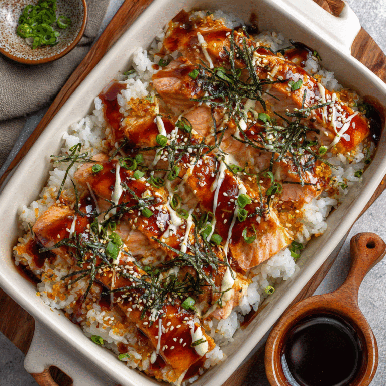 Teriyaki Salmon Sushi Bake Recipe