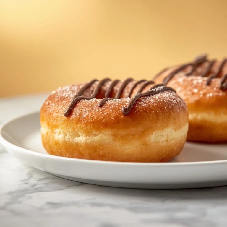 Close-up of 1. Air Fryer "10-Minute" Donuts dessert with glossy finish and elegant toppings