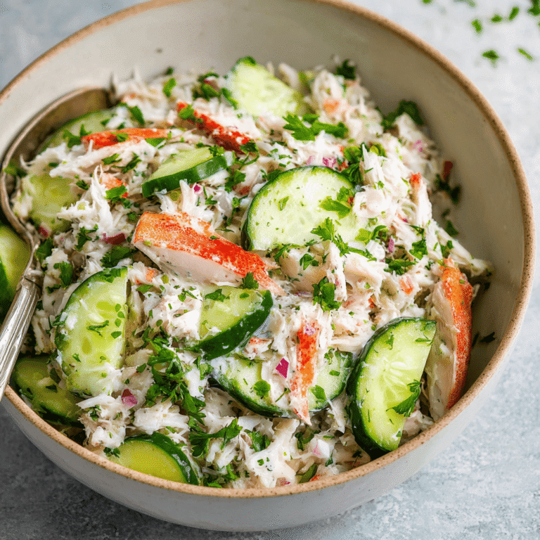 Quick Cucumber Salad with Crab Meat Recipe