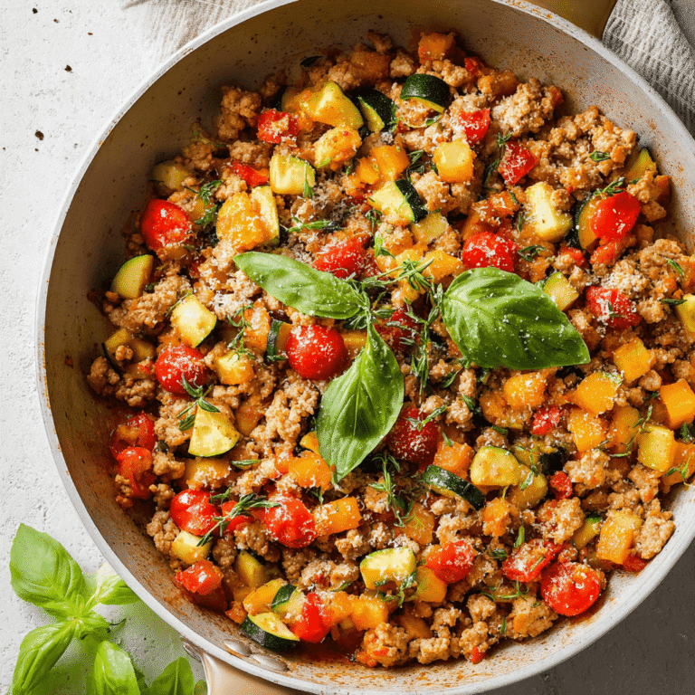 Low-Carb Italian Ground Turkey Skillet Recipe