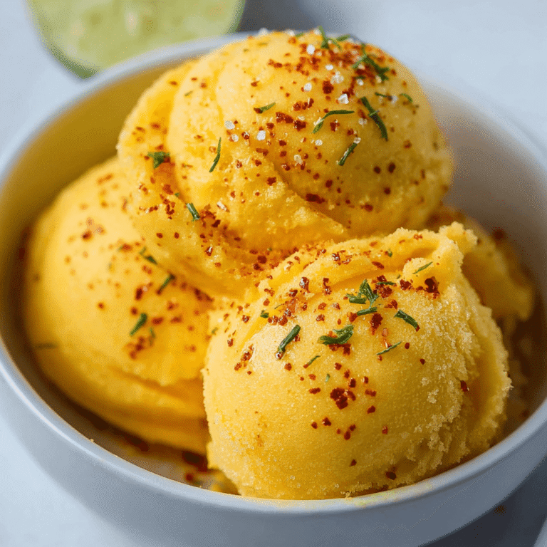 Spicy Mango Sorbet with Chili Lime Zest Recipe