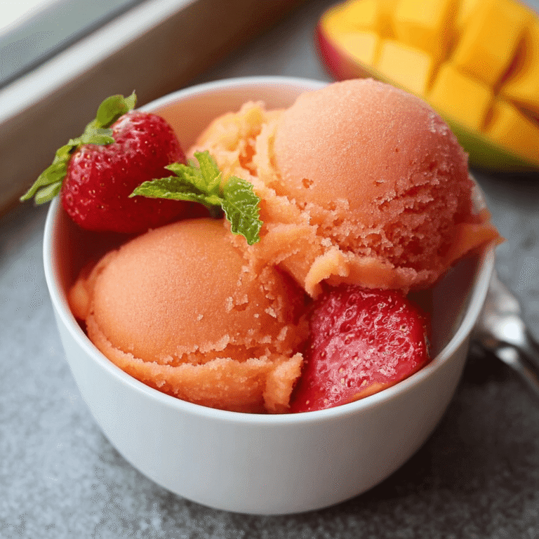 Refreshing Mango Strawberry Sorbet Recipe
