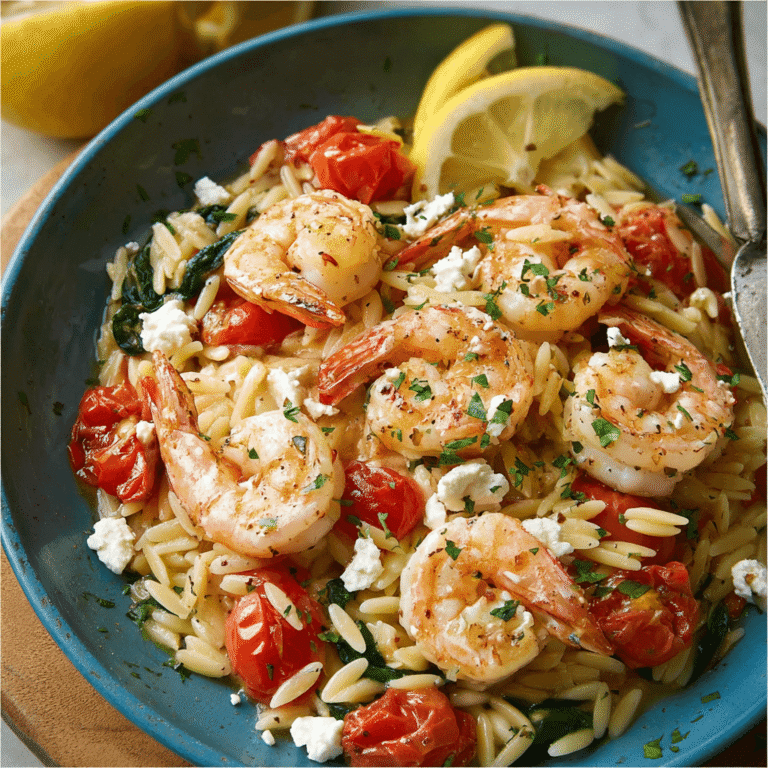 Lemon Feta Orzo Shrimp Recipe
