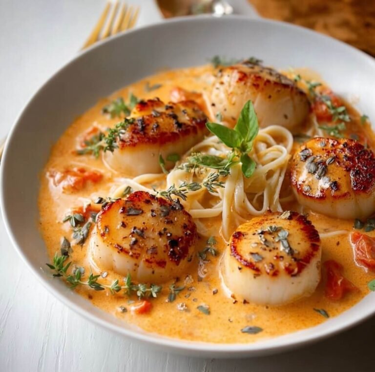 Elegant Scallops with Vodka Cream Sauce Recipe
