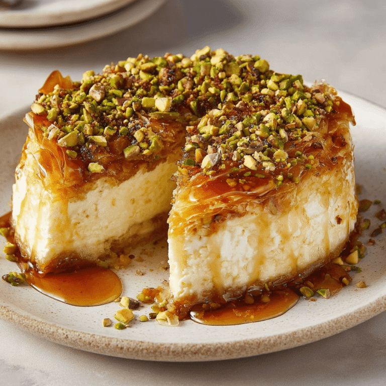 Honey Pistachio Baklava Cheesecake Recipe