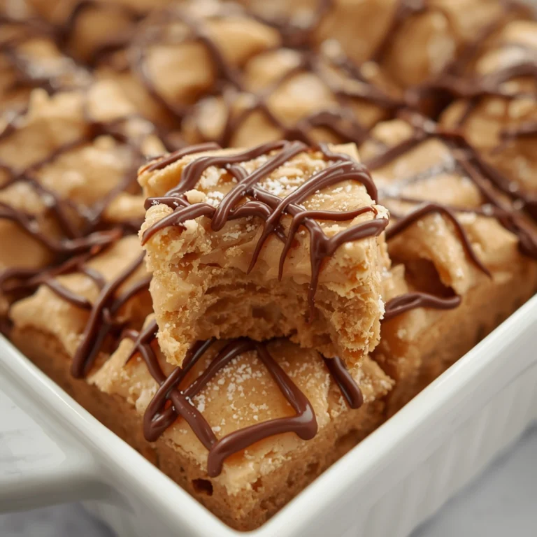 Close-up of Banana Peanut Butter Bites dessert with glossy finish and elegant chocolate drizzle and powdered sugar toppings