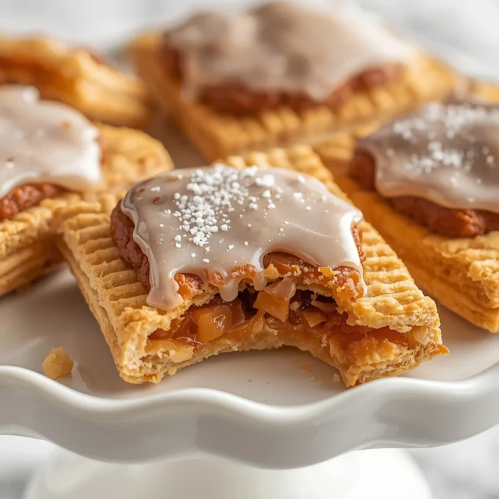 Close-up of Brown Sugar Pop Tart Cookies dessert with glossy finish and elegant toppings