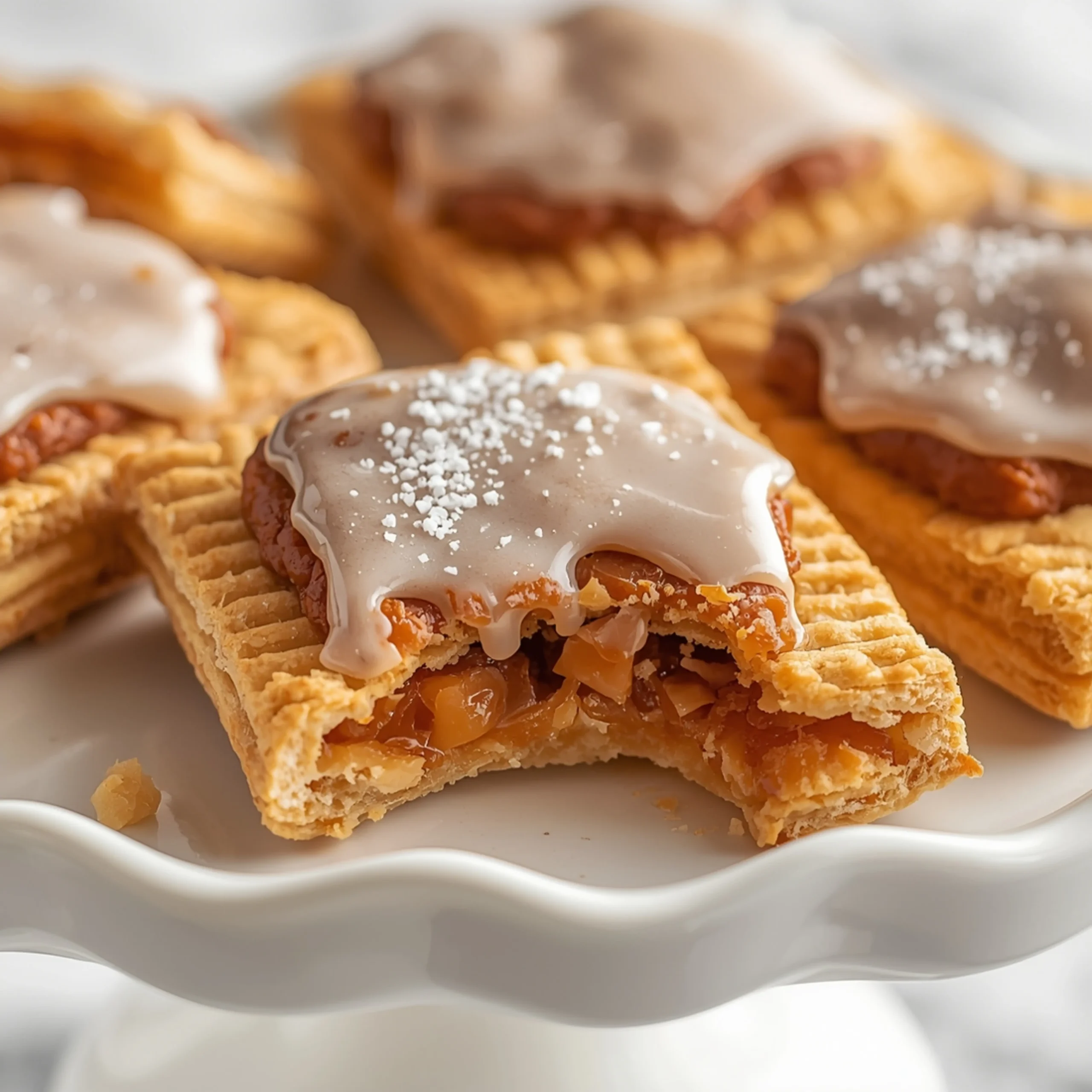 Close-up of Brown Sugar Pop Tart Cookies dessert with glossy finish and elegant toppings
