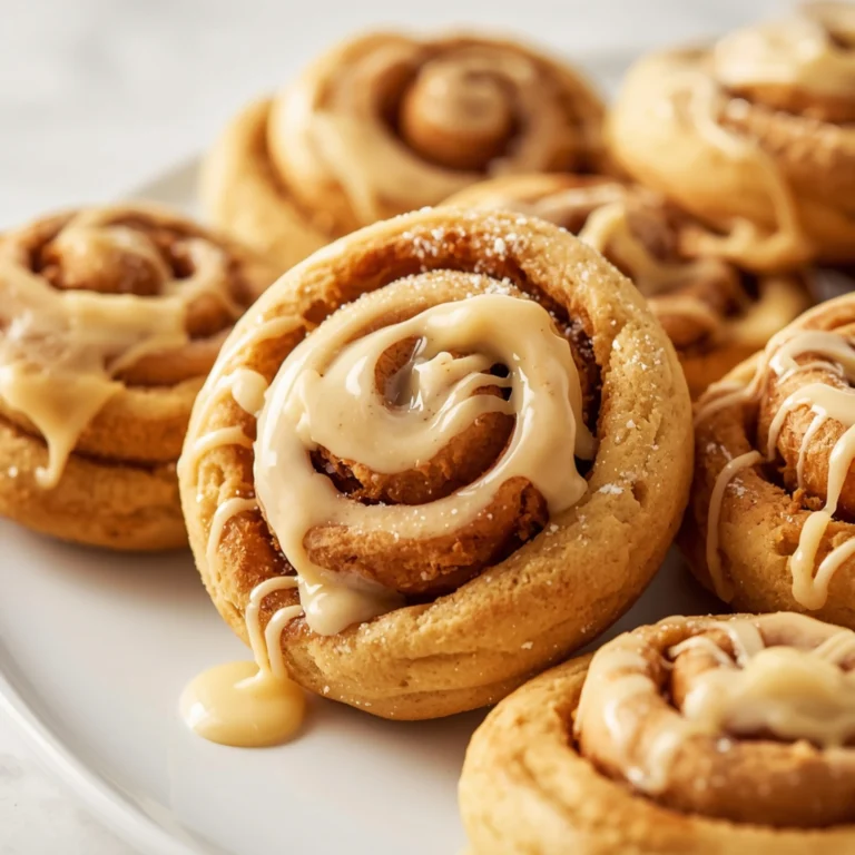 Close-up of Cinnamon Roll Sugar Cookies dessert with glossy finish and elegant toppings