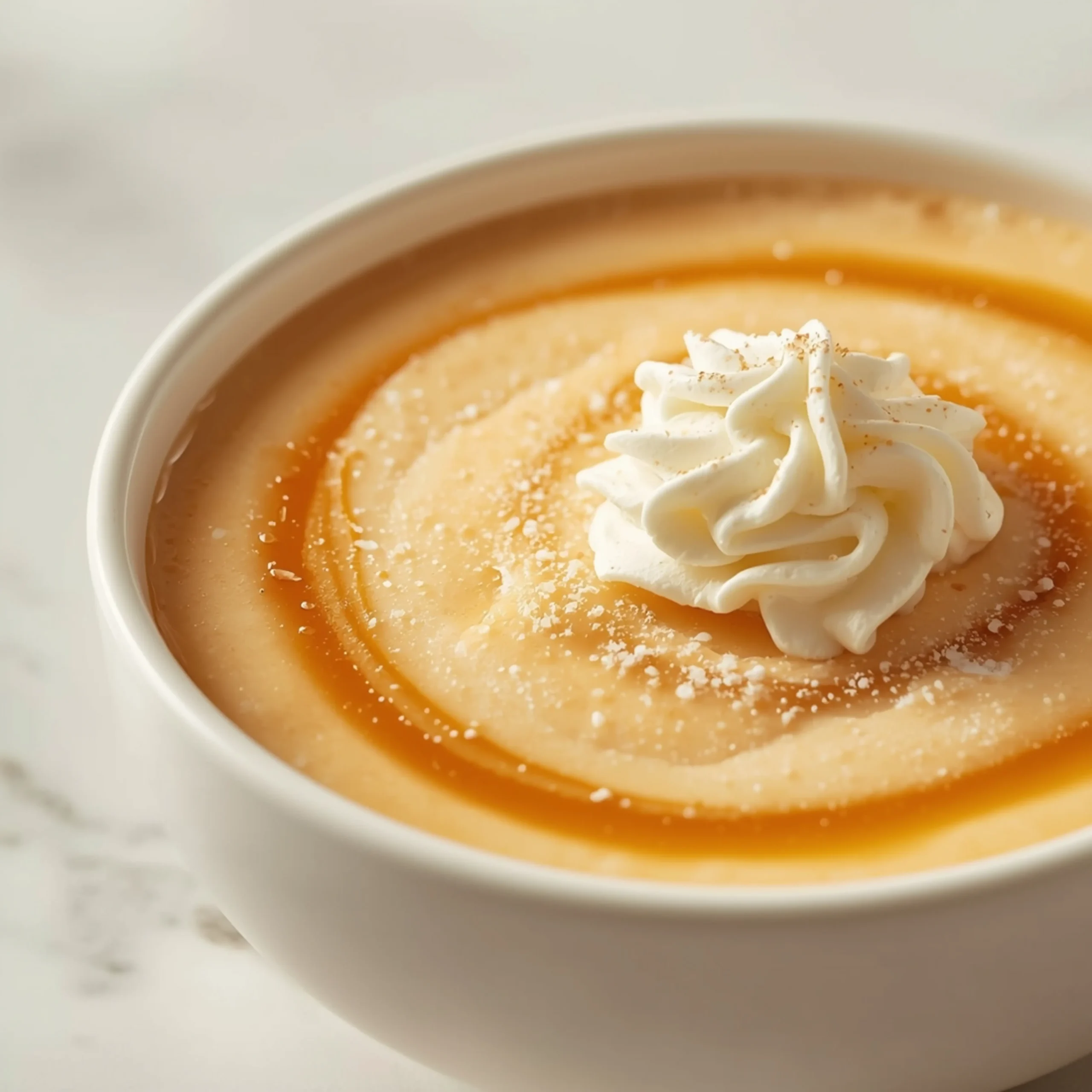 Close-up of Creamy Pumpkin Pie Yogurt Bowl dessert with glossy finish and elegant toppings