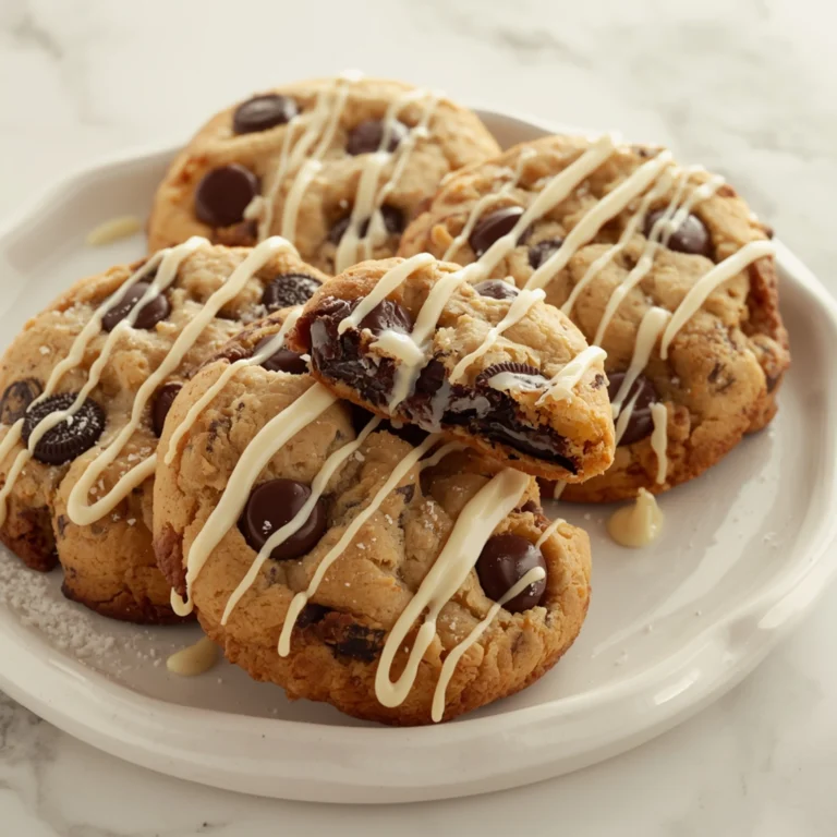 Close-up of Oreo Chocolate Chip Cookies dessert with glossy finish and elegant toppings