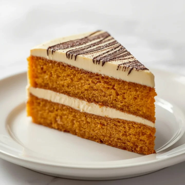 Close-up of Pumpkin Quake Cake dessert with glossy finish and elegant toppings