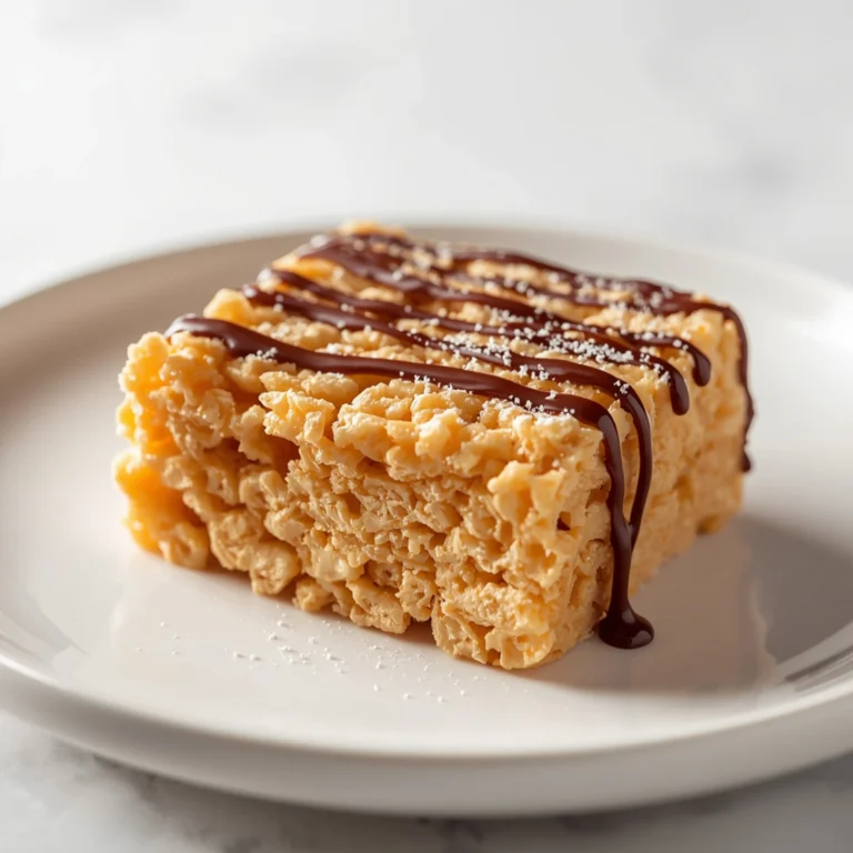 Close-up of Rice Krispie Treats dessert with glossy finish and elegant toppings
