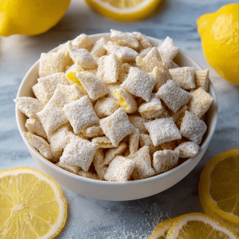 Easy Lemonade Puppy Chow Recipe (No-Bake Snack)