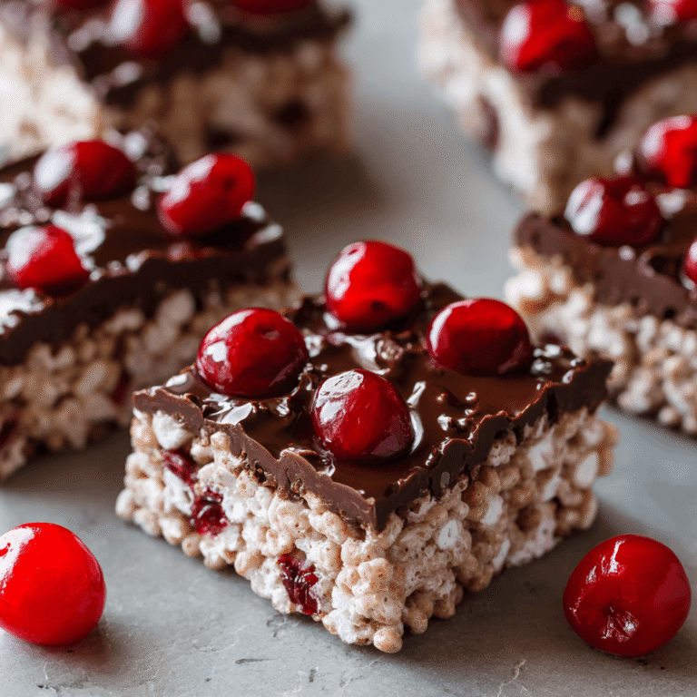 No-Bake Chocolate Cherry Rice Krispies Treats