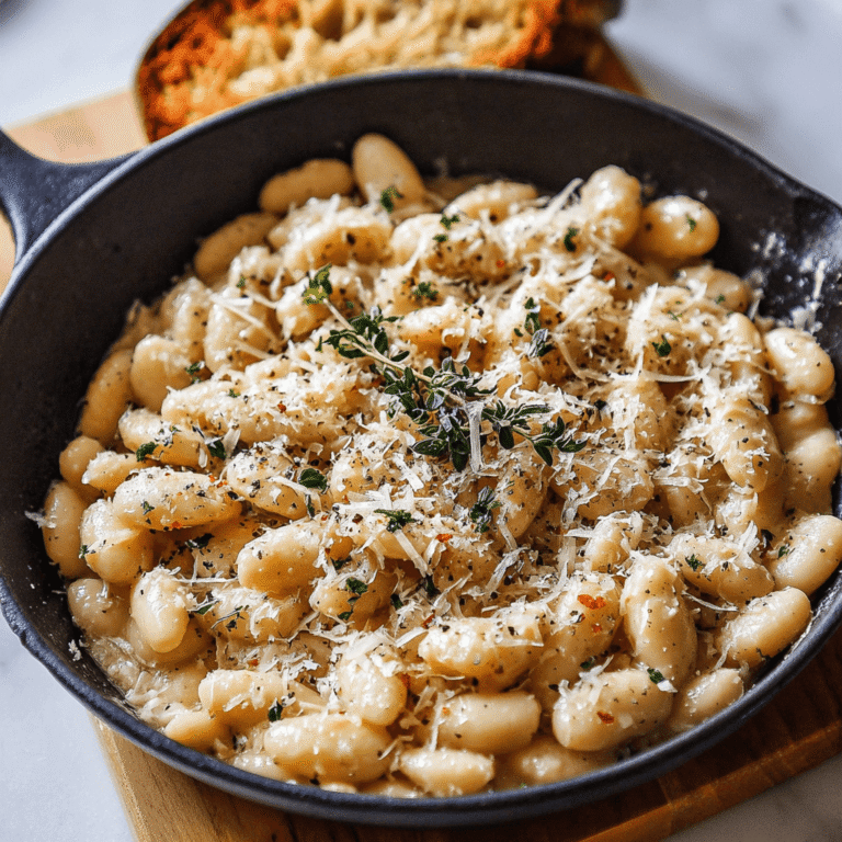 Creamy Cacio e Pepe White Beans Skillet (20-Minute Recipe)