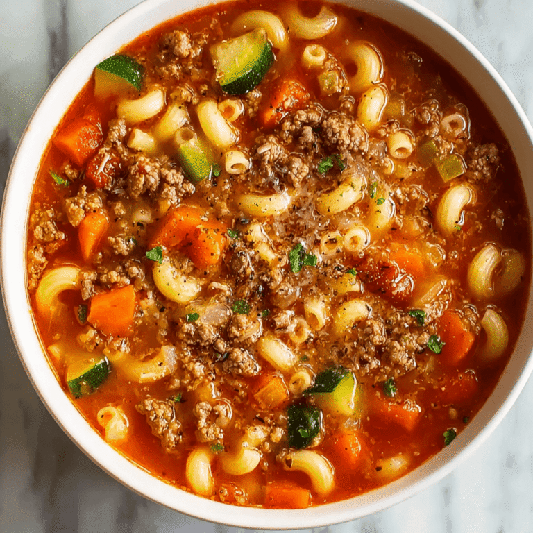 Hearty Italian Ground Beef Pasta Soup Recipe