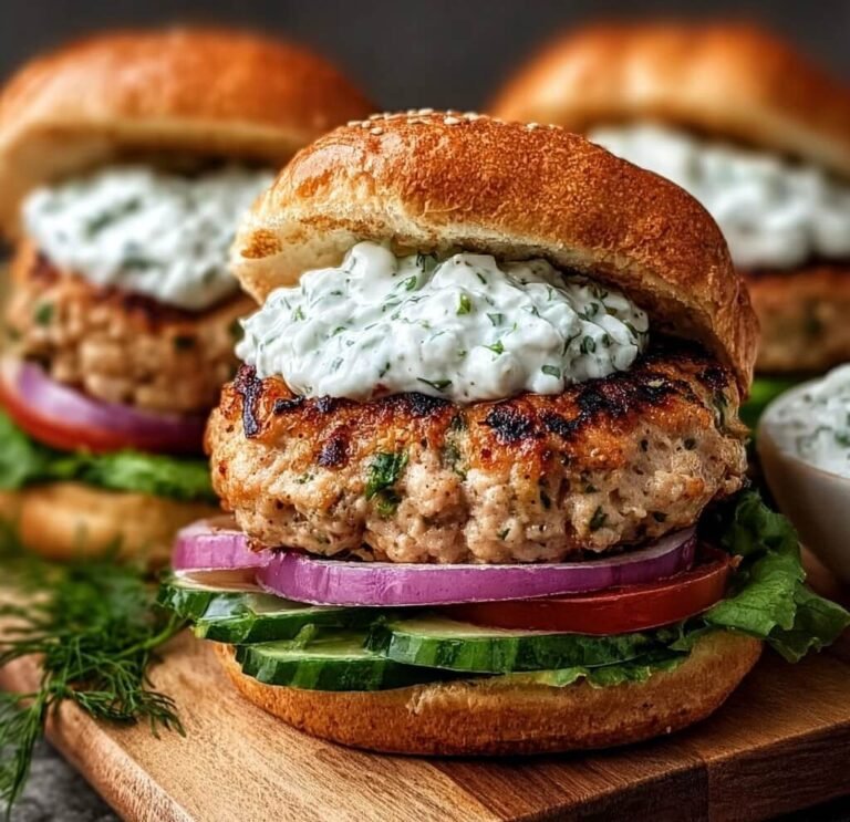 Juicy Greek Chicken Burgers with a Fail-Proof Tzatziki Sauce