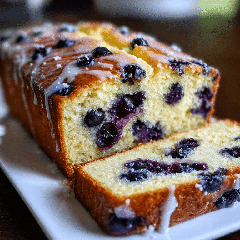 Moist Lemon Blueberry Loaf Cake with Zesty Glaze