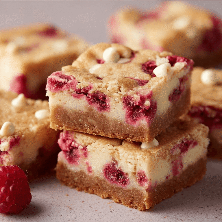 Gooey Raspberry White Chocolate Blondies