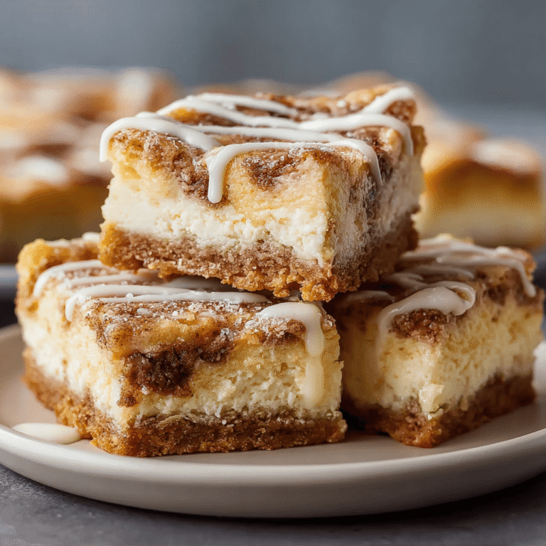 Rich & Creamy Cinnamon Roll Cheesecake Bars