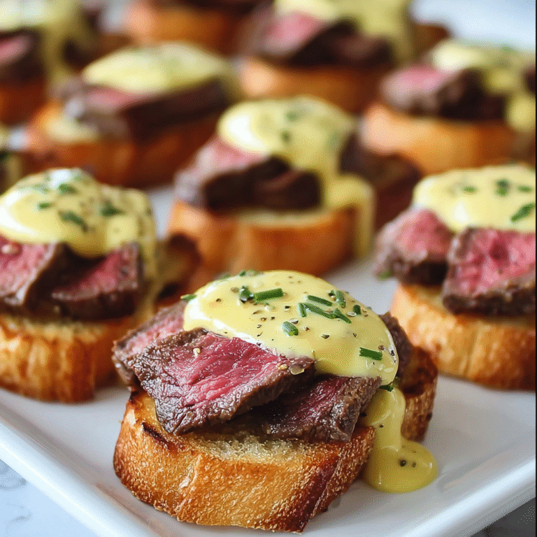 Effortless Beef Tenderloin Crostini with Classic Béarnaise Sauce