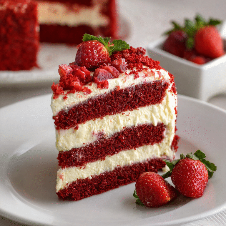 Vibrant Strawberry Red Velvet Cake Recipe