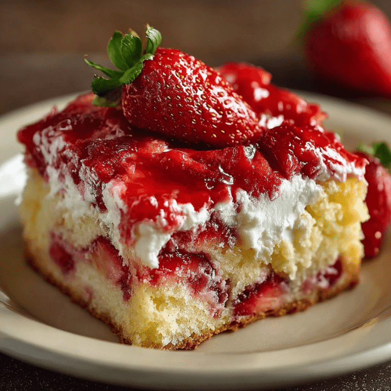 Easy Strawberry Earthquake Cake with a Gooey Cream Cheese Swirl