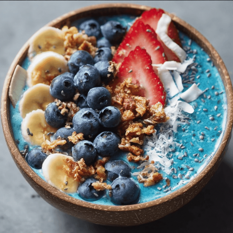 Vibrant Blue Spirulina Smoothie Bowl (Easy & Tropical)