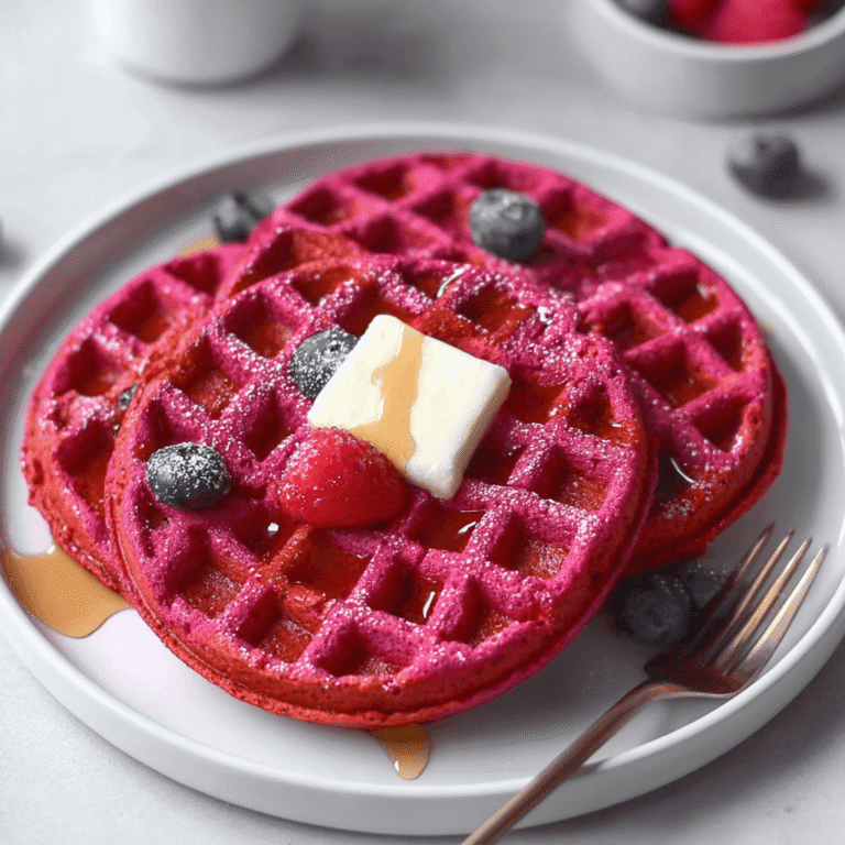 Easy Vegan Beet Waffles: Naturally Vibrant & Colorful