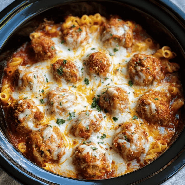 Easy Slow Cooker Meatball Casserole