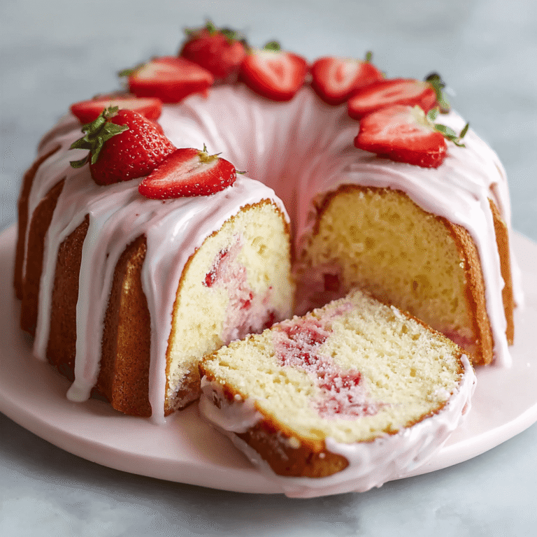 Rich & Moist Strawberry Milkshake Pound Cake