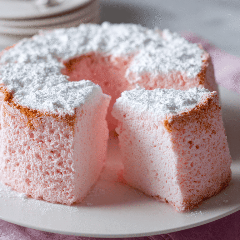 How to Make Soft Pink Angel Food Cake (Light & Airy)