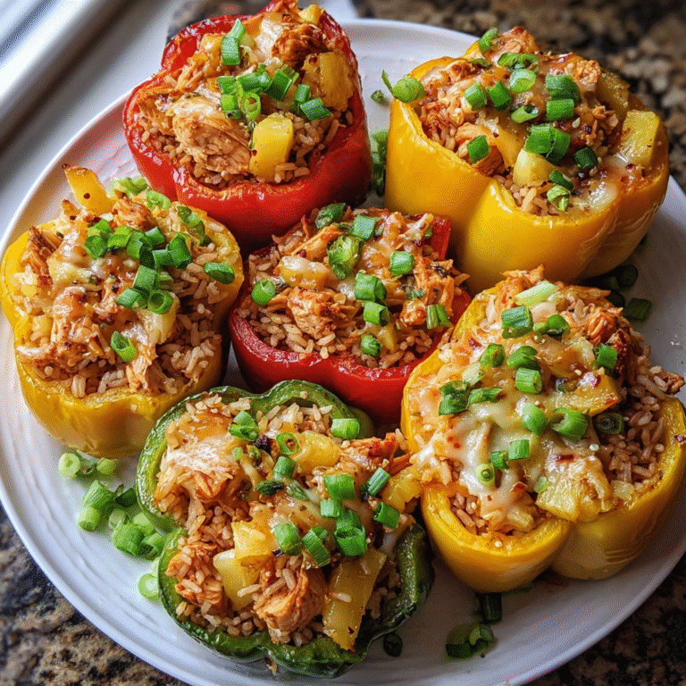 Sweet and Savory Teriyaki Pineapple Chicken Stuffed Peppers