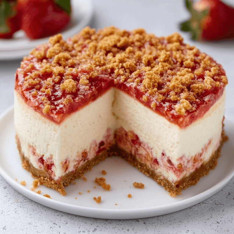 The Best Strawberry Crunch Cheesecake Recipe