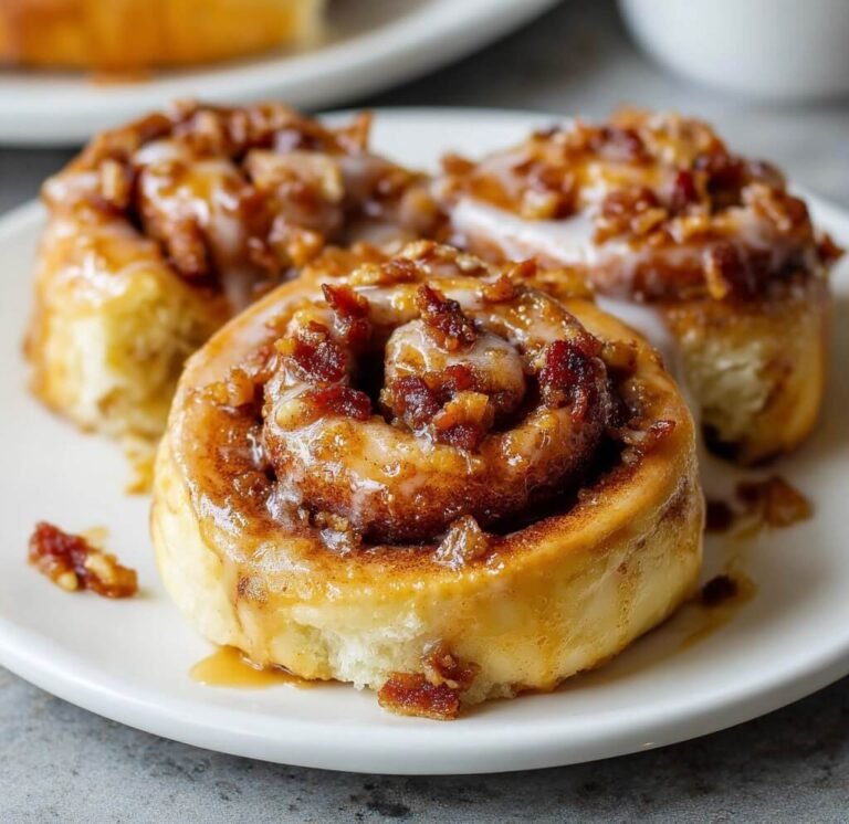 Irresistible Maple Bacon Cinnamon Rolls
