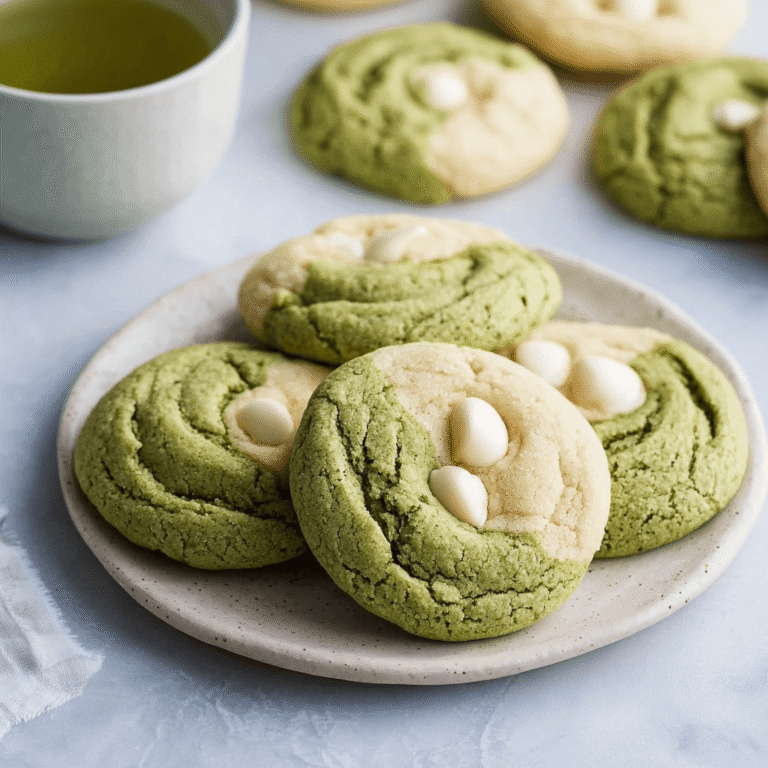 Chewy Green Matcha Latte Cookies Recipe