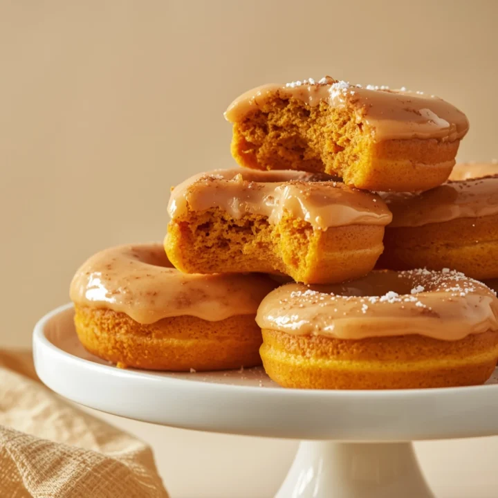 Close-up of Pumpkin Buttermilk Donuts dessert with a soft texture and elegant garnish