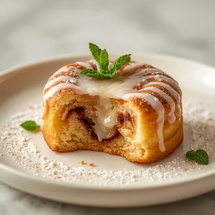 Close-up of Why Are These Sweet Cinnamon dessert with a soft texture and elegant garnish