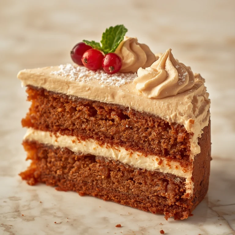 Close-up of With Gingerbread Ermine dessert with a soft texture and elegant garnish