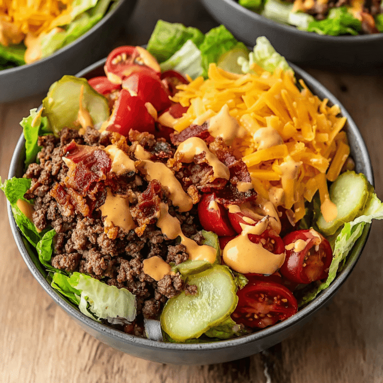 Easy Bacon Cheeseburger Salad with Secret Sauce
