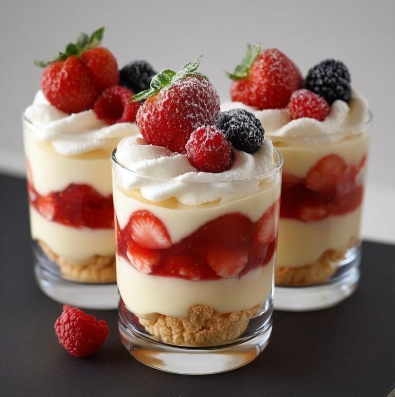 Easy Aesthetic Vanilla Berry Pudding Cups Layered Dessert for Any Occasion
