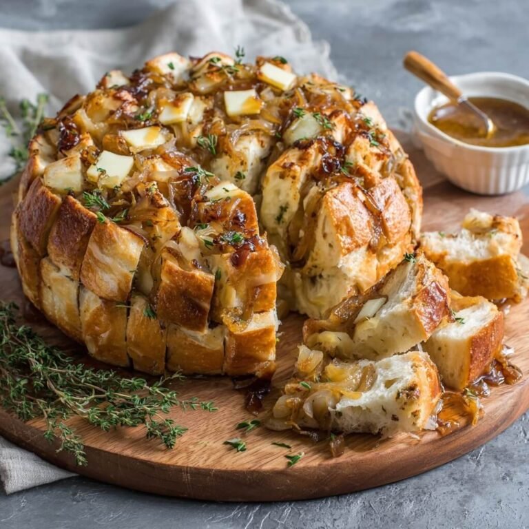 How to Make Brie Pull-Apart Bread with Pears and Caramelized Onions
