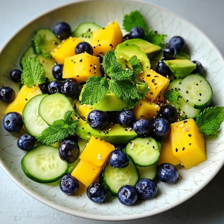 Refreshing Mango Cucumber Salad with Blueberries and Avocado Recipe