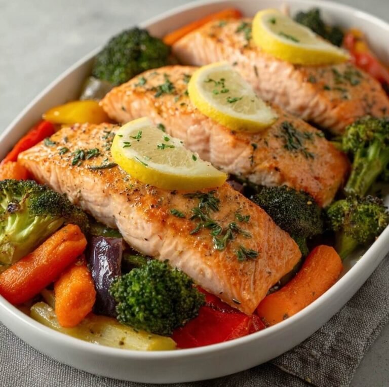 Easy Salmon with Roasted Vegetables Recipe for a Flavorful Weeknight Dinner